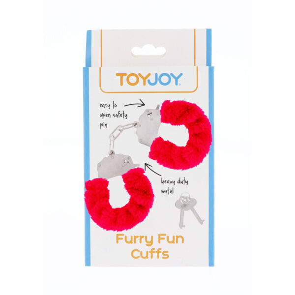 ToyJoy Furry Fun Wrist Cuffs Red - XToys UK