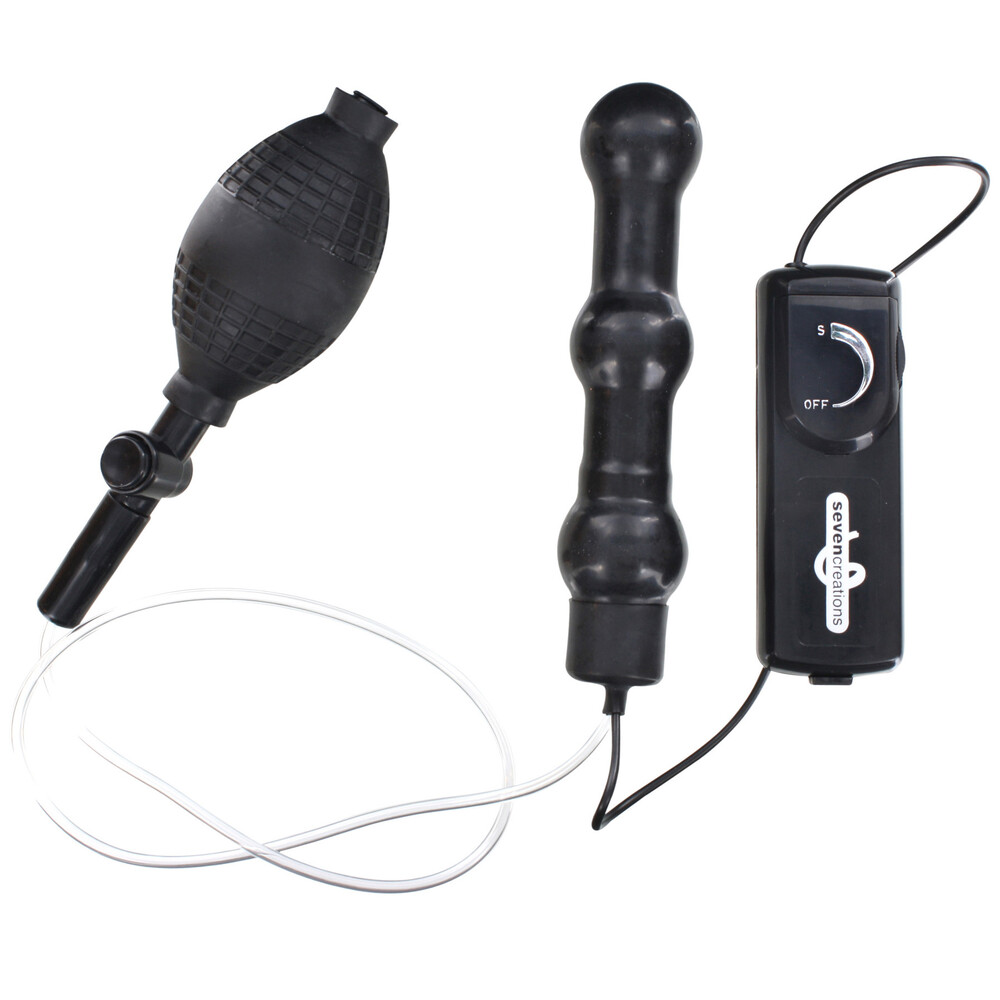 Zepplin Unisex Inflatable Vibrating Anal Wand Black - XToys UK