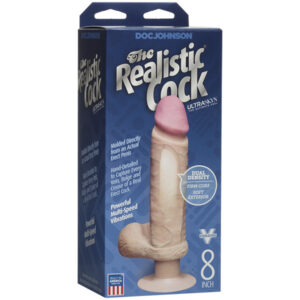 The Realistic Cock 8 Inch Vibrating Dildo Flesh Pink - XToys UK