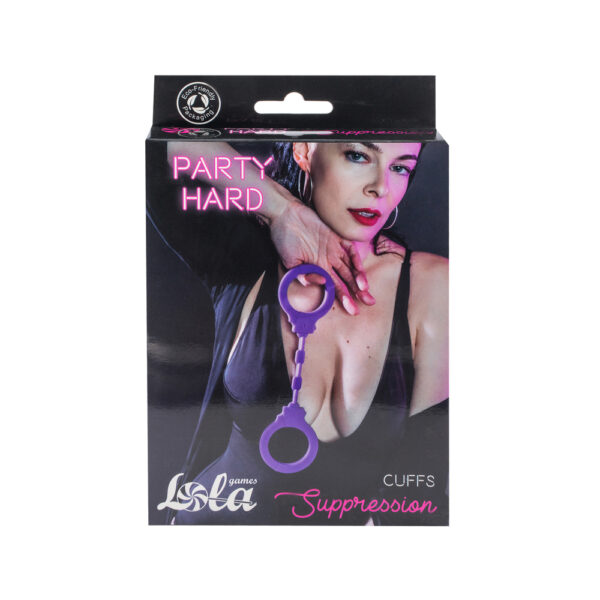 Lola Party Hard Suppression Silicone Handcuffs Purple - XToys UK