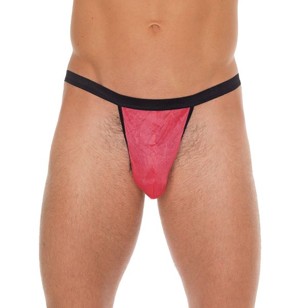 Mens Black GString With Pink Pouch - XToys UK