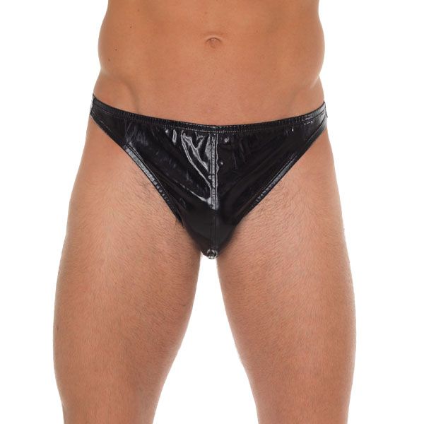 Men Black Shiny GString - XToys UK