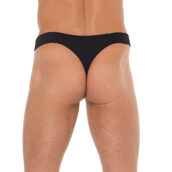 Mens Black GString With Zipper On Pouch - XToys UK