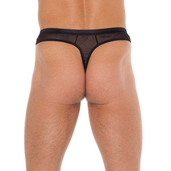 Mens Black Mesh GString - XToys UK