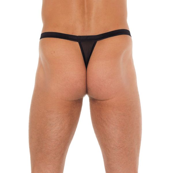 Mens Black GString With Red Pouch - XToys UK