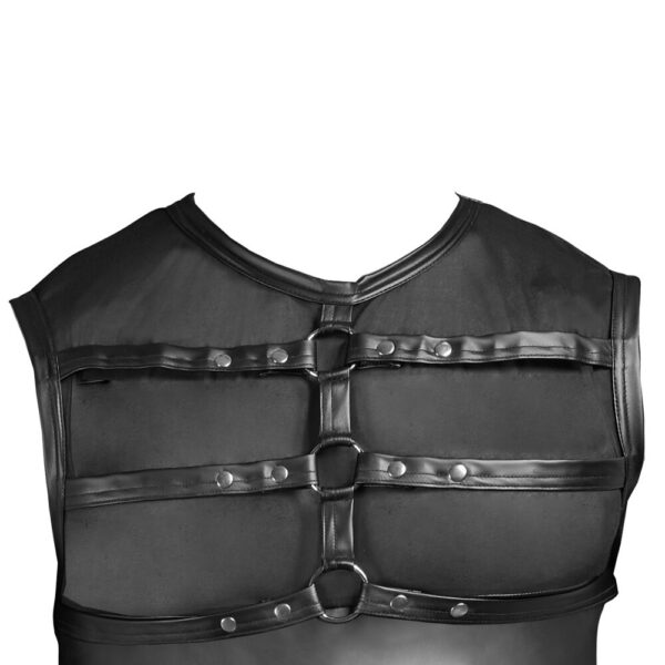 NEK Matte Look Shirt With Chest Harness Black - XToys UK