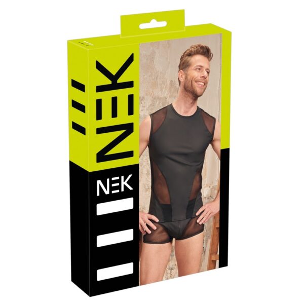 NEK Matte Look Sleeveless Shirt Black - XToys UK