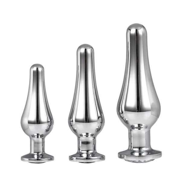 Gleaming Butt Plug Set Silver - XToys UK