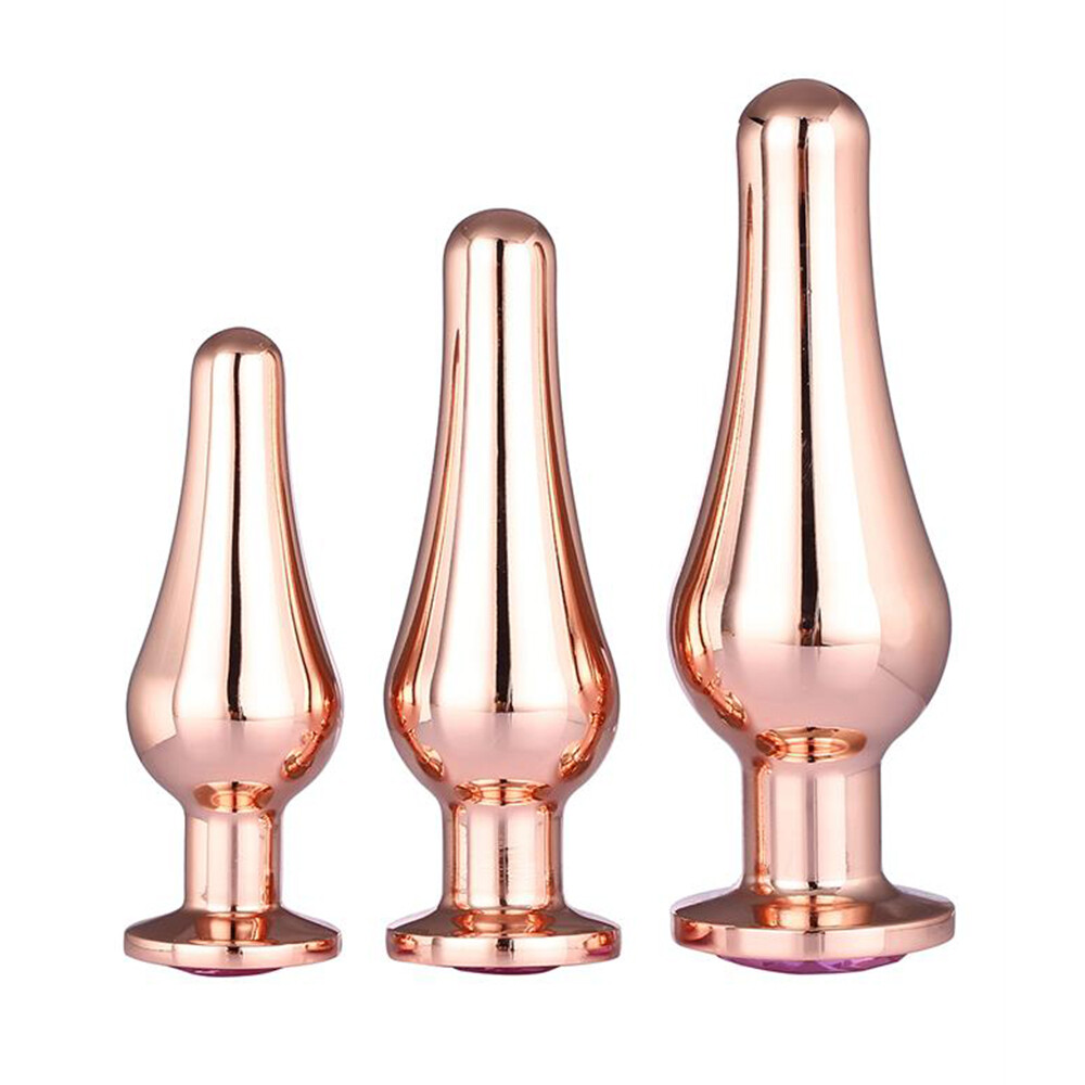 Gleaming Butt Plug Set Rose Gold - XToys UK