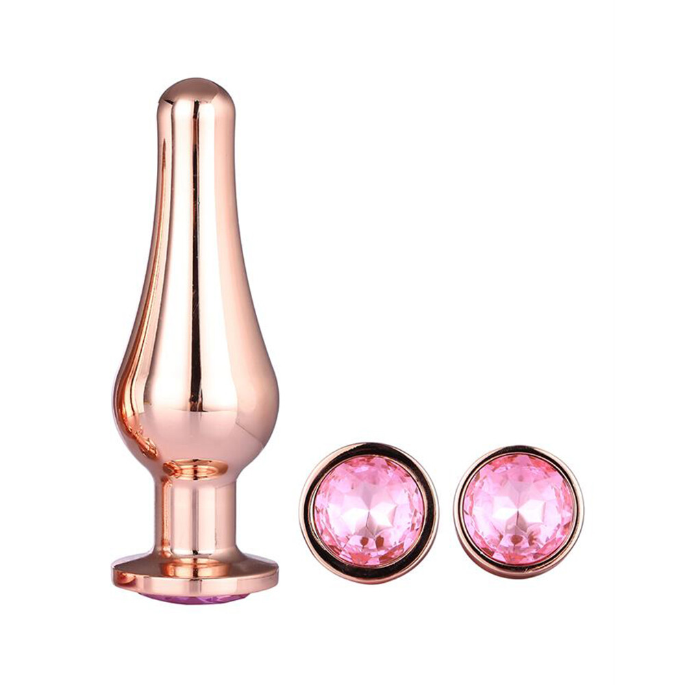 Gleaming Butt Plug Set Rose Gold - XToys UK