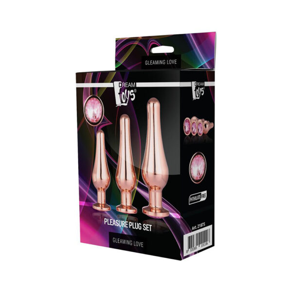 Gleaming Butt Plug Set Rose Gold - XToys UK