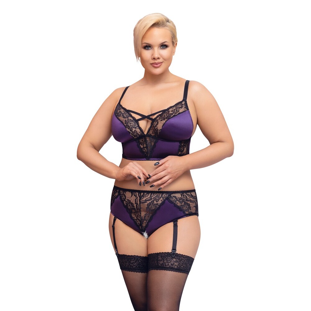 Cottelli Curves Bralette Suspender Set - XToys UK