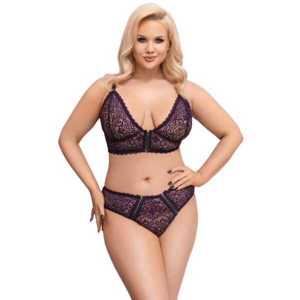 Cottelli Curves Delicate Lace Bralette And Briefs - XToys UK