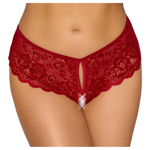 Cottelli Crotchless Panty Red - XToys UK