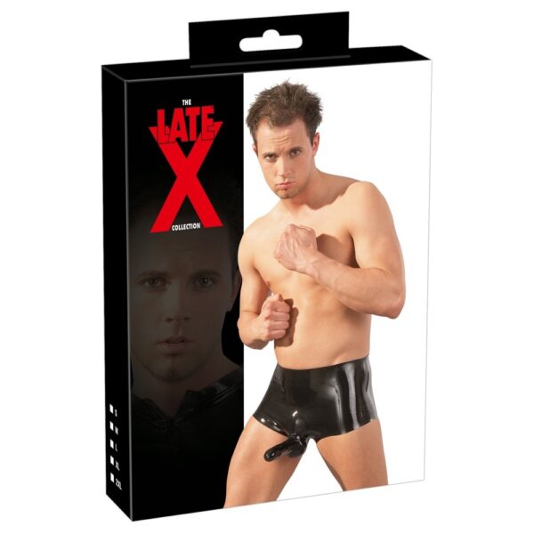 LateX Boxers With Penis Sleeve Black - XToys UK