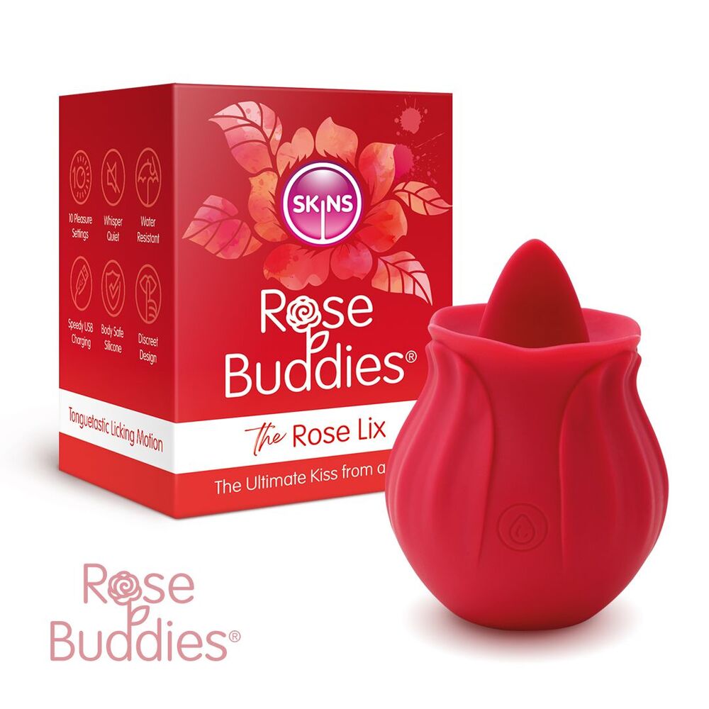 Skins Rose Buddies The Rose Flix Clitoral Massager Red - XToys UK