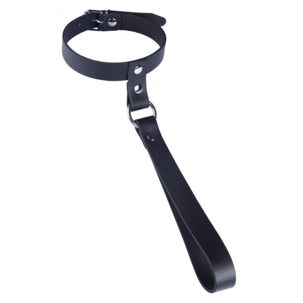 The Red Leather Collar with Short Leash - XToys UK