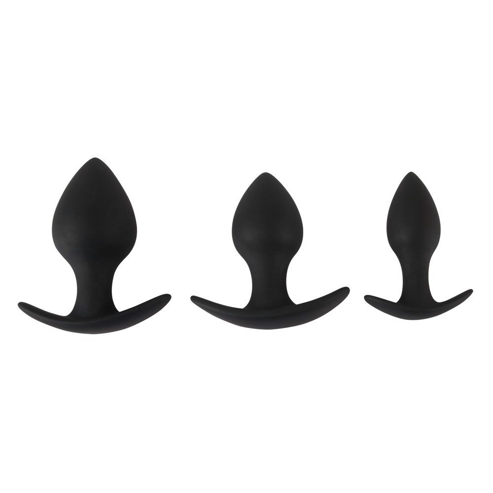 Black Velvet Silicone Three Piece Anal Training Set - XToys UK