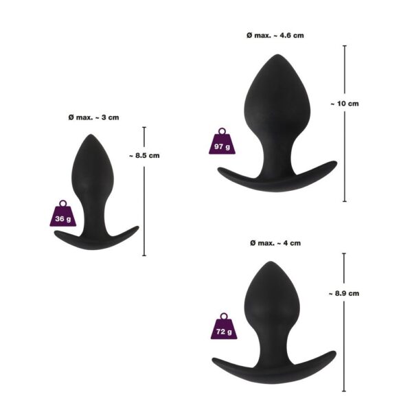 Black Velvet Silicone Three Piece Anal Training Set - XToys UK