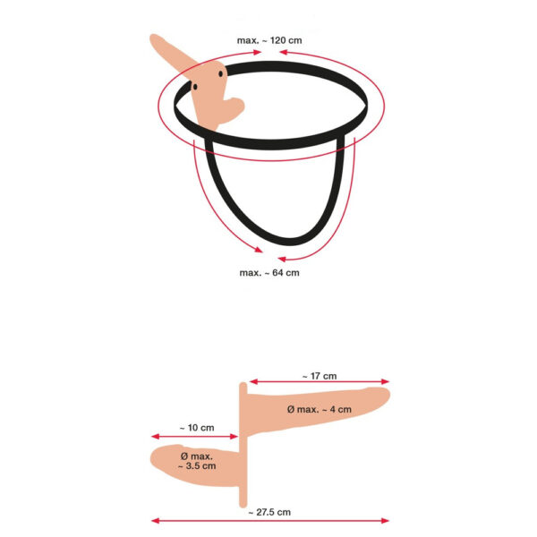 Vibrating Flesh Strap On Duo Vibrating Dongs - XToys UK