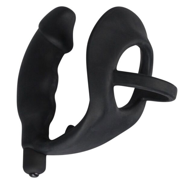 Black Velvets Cock Ring And Vibrating Anal Plug - XToys UK