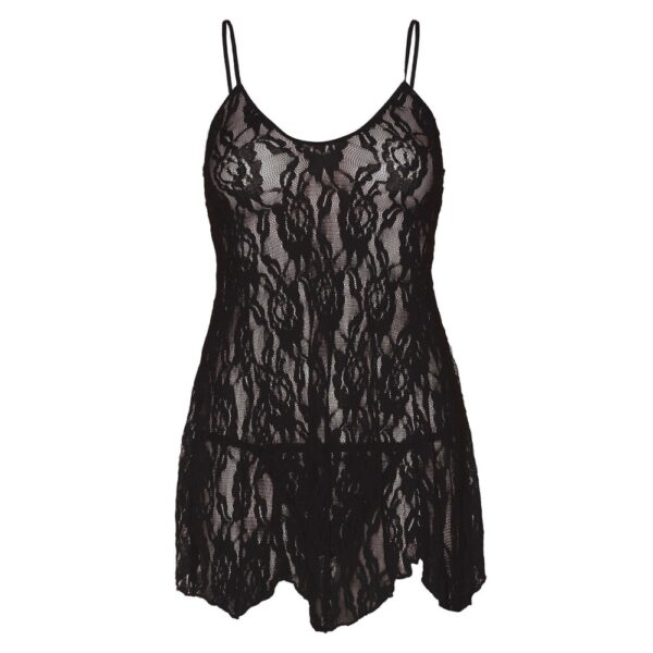 Leg Avenue Rose Lace Flair Chemise Black UK 14 to 18 - XToys UK