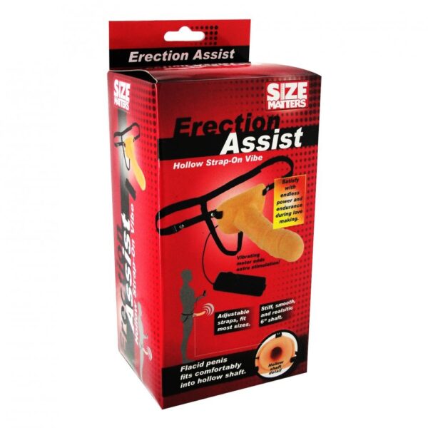 Size Matters Erection Assist Vibrating Hollow Strap On - XToys UK