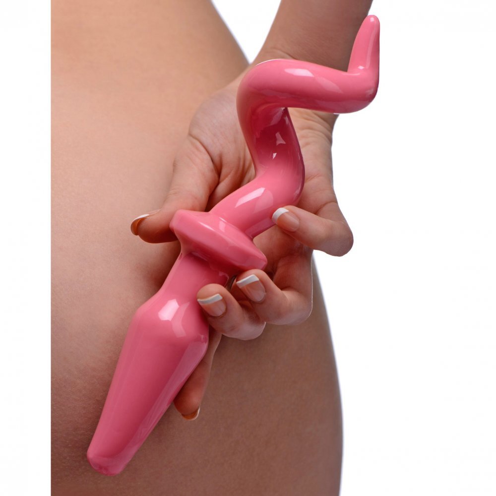 XR Pig Tail Pink Butt Plug - XToys UK