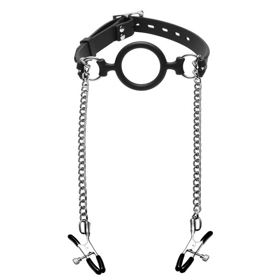 Mutiny Silicone O Ring Gag Plus Nipple Clamps - XToys UK