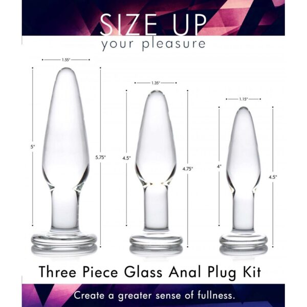 XR Dosha 3 Piece Glass Anal Plug Kit - XToys UK