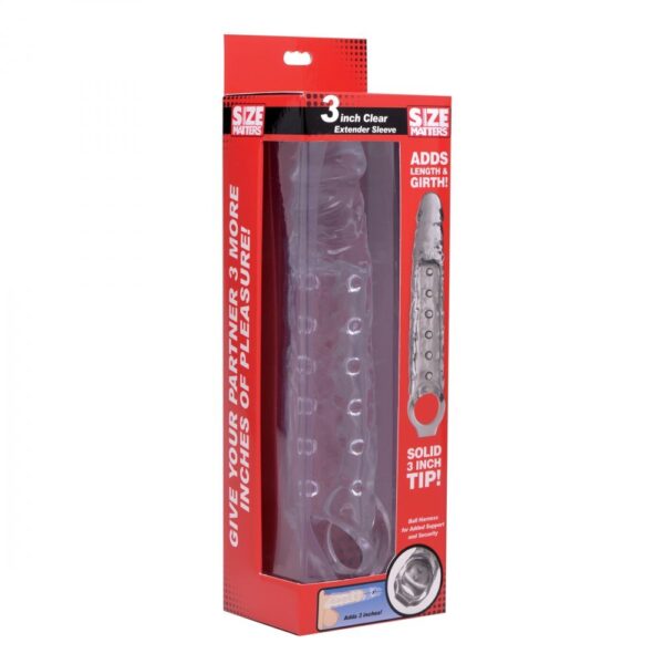 Size Matters 3 Inch Clear Penis Extender Sleeve - XToys UK