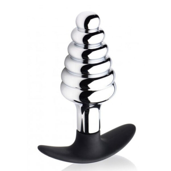 Master Series Dark Hive Metal And Silicone Ribbed Anal Plug - XToys UK