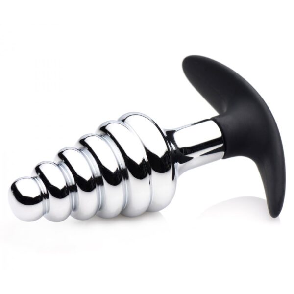 Master Series Dark Hive Metal And Silicone Ribbed Anal Plug - XToys UK