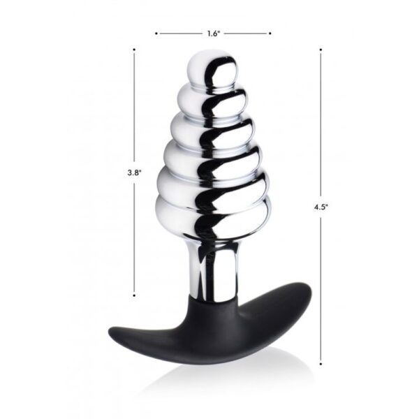 Master Series Dark Hive Metal And Silicone Ribbed Anal Plug - XToys UK