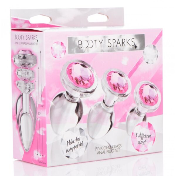 XR Pink Gem Glass Anal Plug Set - XToys UK