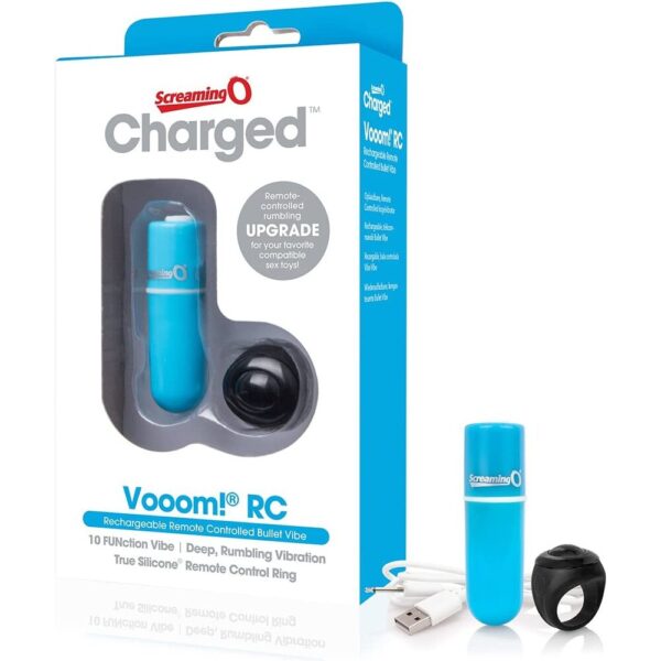 Screaming O Charged Vooom Remote Control Bullet Blue - XToys UK