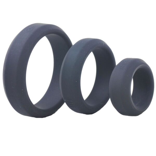 Triple Black Silicone Cock Rings - XToys UK