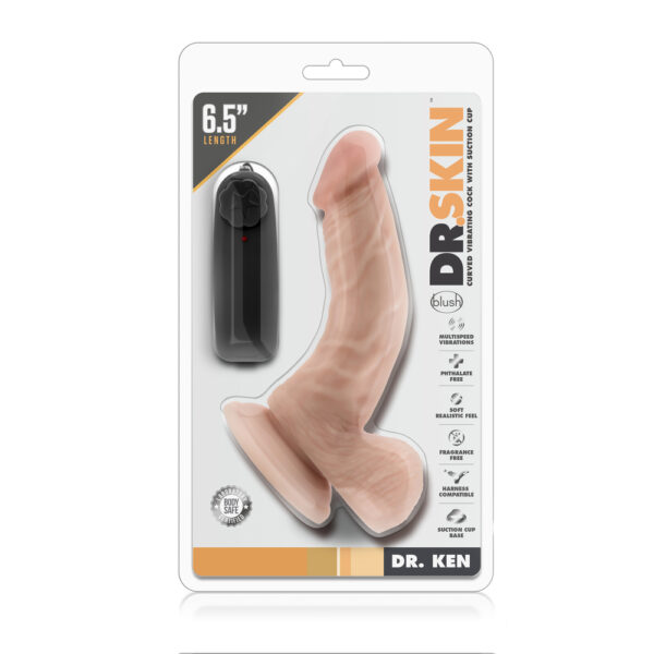 Dr Skin Dr Ken Curved Vibrating Cock With Suction Cup - XToys UK