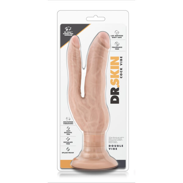 Dr. Skin 7 Inch Dual Penetrating Vibrating Dildo - XToys UK