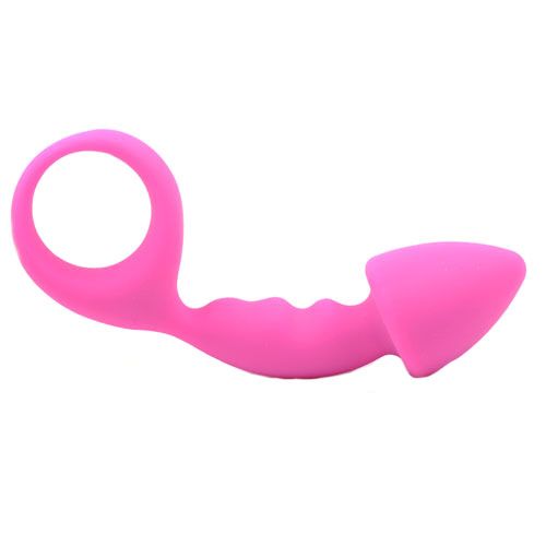 Pink Silicone Curved Comfort Butt Plug - XToys UK