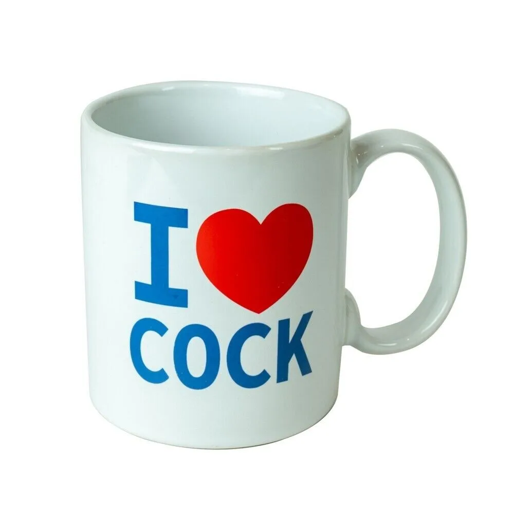 White I Love Cock Mug - XToys UK