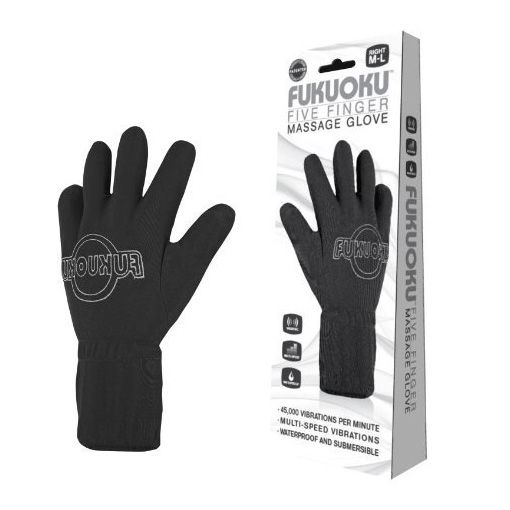 Fukuoku Vibrating Five Finger Massage Glove  Left Hand - XToys UK