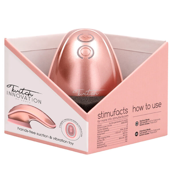 Twitch Rose Gold Hands Free Suction And Vibration Toy - XToys UK