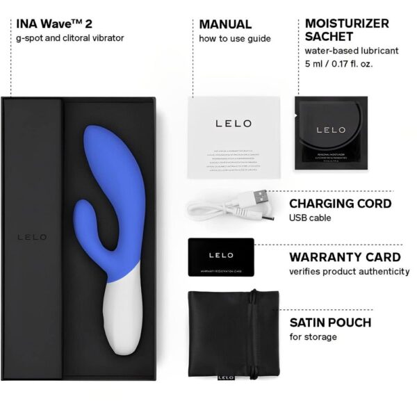 Lelo Ina Wave 2 Luxury Rechargeable Vibe Blue - XToys UK