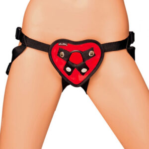 Lux Fetish Red Heart Strap On Harness - XToys UK