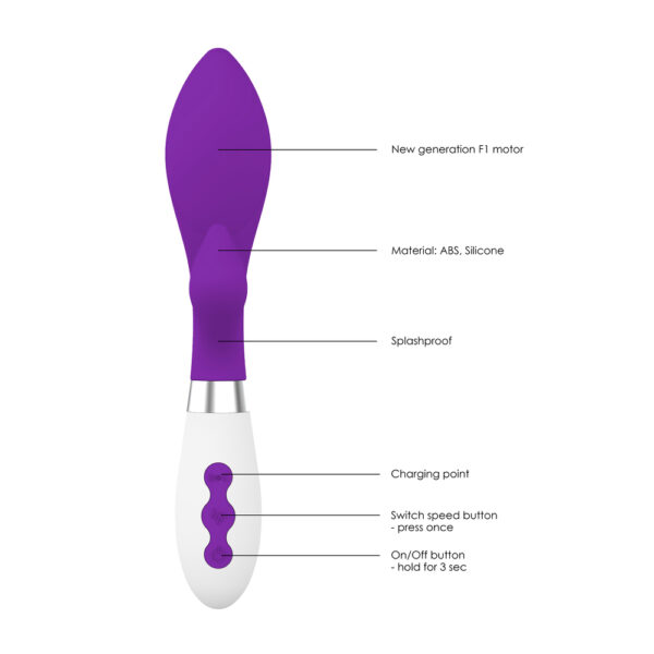 Achelois Rechargeable Vibrator Purple - XToys UK