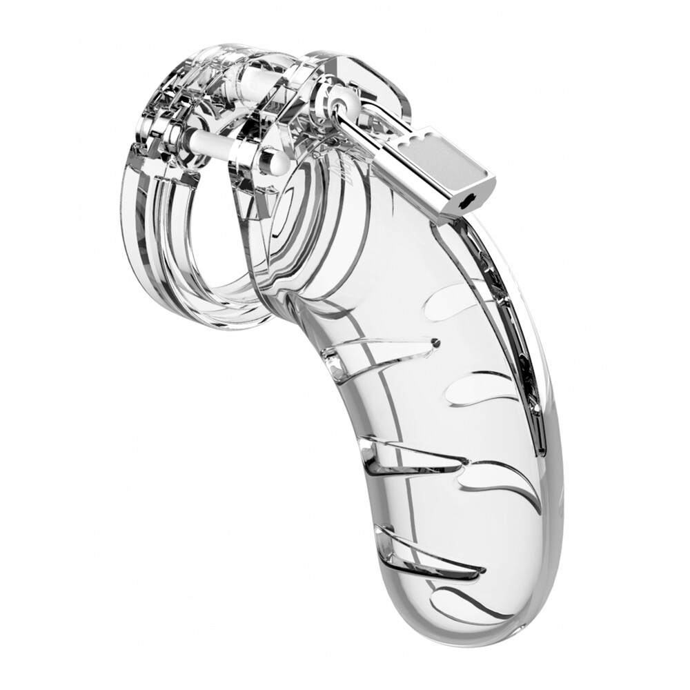 Man Cage 03 Male 4.5 Inch Clear Chastity Cage - XToys UK