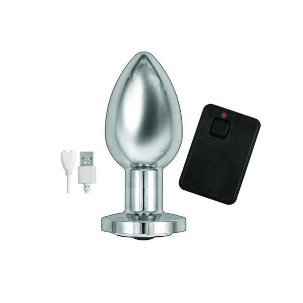 Ass Sation Remote Vibrating Butt Plug Silver - XToys UK