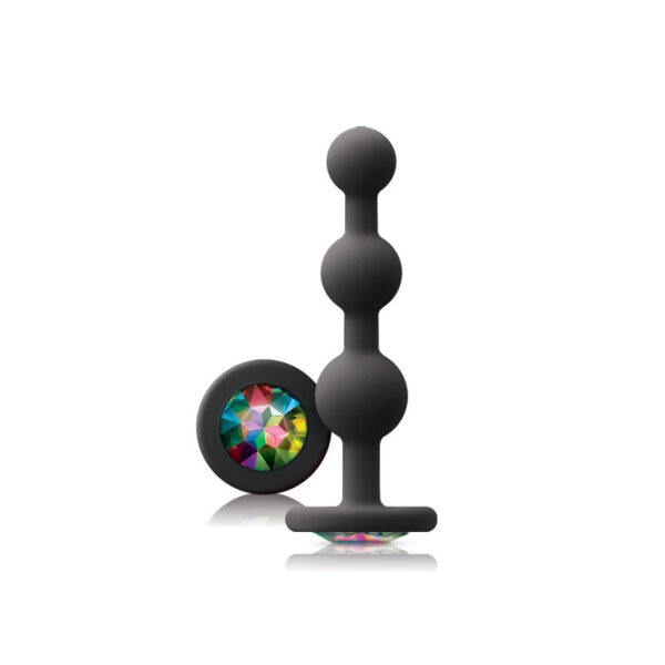 Glams Black Ripple Anal Plug Rainbow Gem - XToys UK