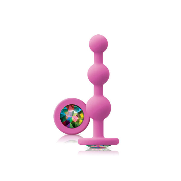 Glams Pink Ripple Anal Plug Rainbow Gem - XToys UK